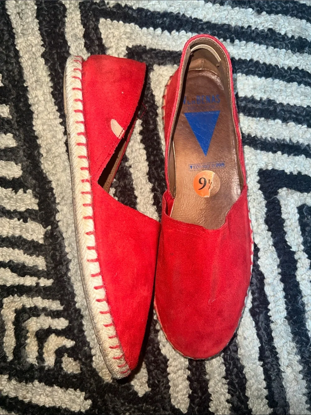 Red Suede Espadrille Slip-Ons